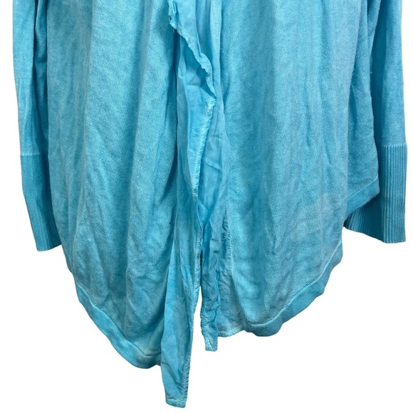 CHICO'S Open Waterfall Lightweight Long Sleeve Cardigan Sweater Sky Blue sz 2 /L - Picture 4 of 16
